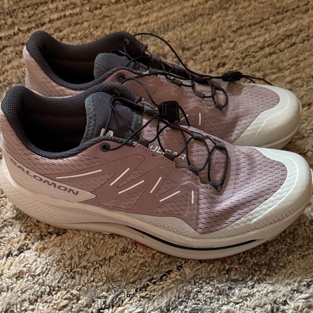 Salomon Black and White Athletic Shoes